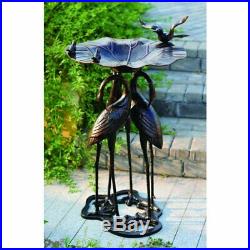 Antique Pedestal Birdbath Garden Sculpture Statue Bird Bath Art Yard Water Bowl