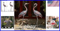 Artistic Metal Crane Sculptures with Lifelike Detailing Garden Bird Yard Art