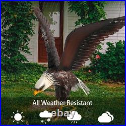 Bald Eagle Metal Garden Statue 40.6 Outdoor Yard Art Decor