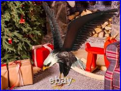Bald Eagle Metal Garden Statue 40.6 Outdoor Yard Art Decor