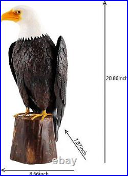 Bald Eagle Outdoor Metal Yard Art Statue & Sculpture for Garden Lawn Patio Decor