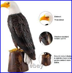 Bald Eagle Outdoor Metal Yard Art Statue & Sculpture for Garden Lawn Patio Decor