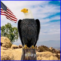 Bald Eagle Outdoor Metal Yard Art Statue and Sculpture for Garden Decoration