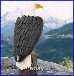 Bald Eagle Outdoor Metal Yard Art Statue and Sculpture for Garden Decoration