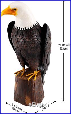 Bald Eagle Outdoor Metal Yard Art Statue and Sculpture for Garden Lawn