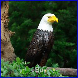 Bald Eagle Outdoor Metal Yard Art Statue and Sculpture for Garden Lawn