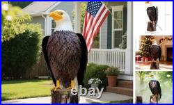 Bald Eagle Outdoor Metal Yard Art Statue and Sculpture for Garden Lawn Patio