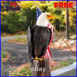 Bald Eagle Outdoor Metal Yard Art Statue and Sculpture for Garden Lawn Patio