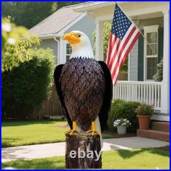 Bald Eagle Outdoor Metal Yard Art Statue and Sculpture for Garden Lawn Patio