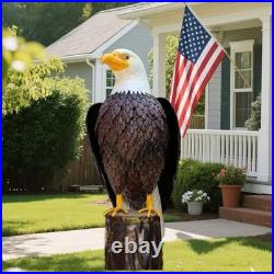 Bald Eagle Outdoor Metal Yard Art Statue and Sculpture for Garden Lawn Patio