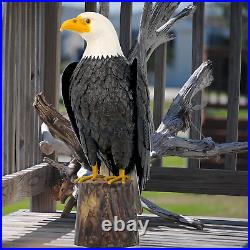 Bald Eagle Outdoor Metal Yard Art Statue and Sculpture for Garden Lawn Patio