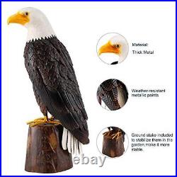 Bald Eagle Outdoor Metal Yard Art Statue and Sculpture for Garden Lawn Patio