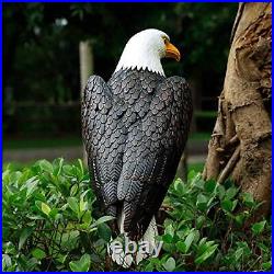 Bald Eagle Outdoor Metal Yard Art Statue and Sculpture for Garden Lawn Patio