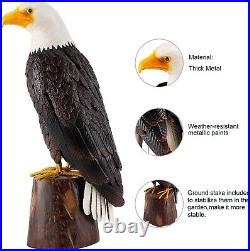 Bald Eagle Outdoor Metal Yard Art Statue and Sculpture for Garden Lawn Patio