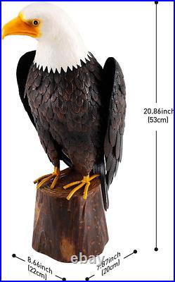 Bald Eagle Outdoor Metal Yard Art Statue and Sculpture for Garden Lawn Patio