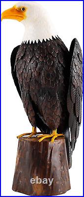 Bald Eagle Outdoor Metal Yard Art Statue and Sculpture for Garden Lawn Patio