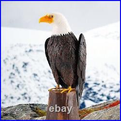 Bald Eagle Outdoor Metal Yard Art Statue and Sculpture for Garden Lawn Patio