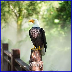 Bald Eagle Outdoor Metal Yard Art Statue and Sculpture for Garden Lawn Patio Liv