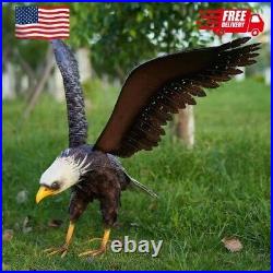 Bald Eagle Statue Outdoor Garden Sculpture Metal Yard Art Lawn