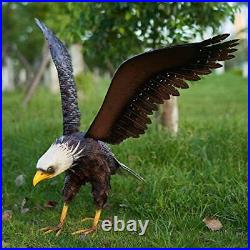 Bald Eagle Statue Outdoor Garden Sculpture Metal Yard Art Lawn