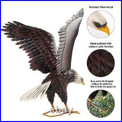 Bald Eagle Statue Outdoor Garden Sculpture Metal Yard Art Lawn