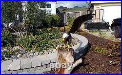 Bald Eagle Statue Outdoor Garden Sculpture Metal Yard Art Lawn Decoration