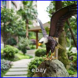 Bald Eagle Statue Outdoor Garden Sculpture Metal Yard Art Lawn Decorations, La