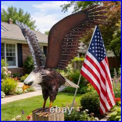 Bald Eagle Statue Outdoor Garden Sculpture Metal Yard Art Lawn Decorations, Large
