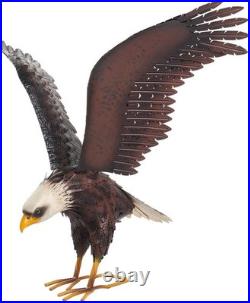 Bald Eagle Statue Outdoor Garden Sculpture Metal Yard Art Lawn Decorations, Large