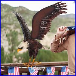 Bald Eagle Statue Outdoor Garden Sculpture Metal Yard Art Lawn Decorations, Large