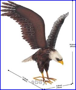Bald Eagle Statue Outdoor Garden Sculpture Metal Yard Art Lawn Decorations, Large