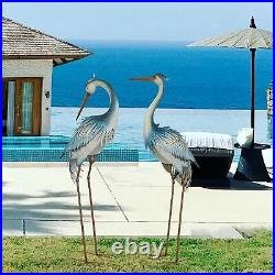 Big Blue Heron Crane Statue Sculpture Bird Art Decor Home Modern Yard Patio Lawn