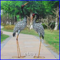 Black Heron Crane Statue Sculpture Bird Art Decor Home Modern Yard Patio Lawn