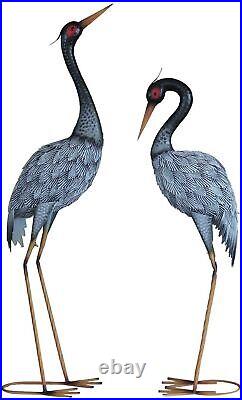 Black Heron Crane Statue Sculpture Bird Art Decor Home Modern Yard Patio Lawn