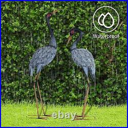 Black Heron Crane Statue Sculpture Bird Art Decor Home Modern Yard Patio Lawn