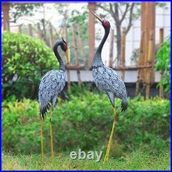 Black Heron Crane Statue Sculpture Bird Art Decor Home Modern Yard Patio Lawn
