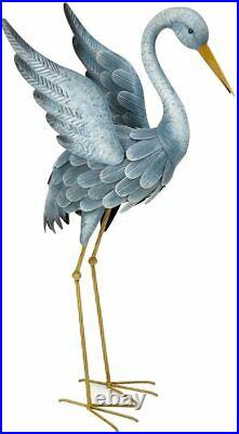 Blue Heron Crane Statue Sculpture Bird Art Decor Home Modern Yard Patio Lawn Art