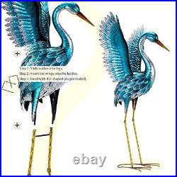 Blue Heron Crane Statue Sculpture Bird Art Decor Home Modern Yard Patio Lawn Big