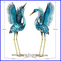 Blue Heron Crane Statue Sculpture Bird Art Decor Home Modern Yard Patio Lawn Big