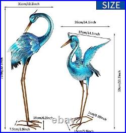 Blue Heron Crane Statue Sculpture Bird Art Decor Home Modern Yard Patio Lawn NEW