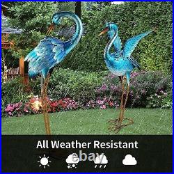 Blue Heron Crane Statue Sculpture Bird Art Decor Home Modern Yard Patio Lawn NEW