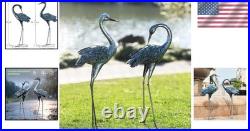 Blue Heron Garden Statues Set