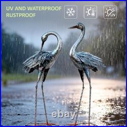 Blue Heron Garden Statues Set