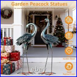 Blue Heron Garden Statues Set