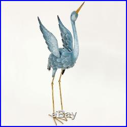 Blue Heron Statues Crane Bird Sculpture Outdoor Metal Art Yard Lawn Decor Garden