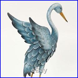 Blue Heron Statues Crane Bird Sculpture Outdoor Metal Yard Art Lawn Decor Garden