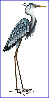 Blue Heron Yard Art Sculpture Metal Crane
