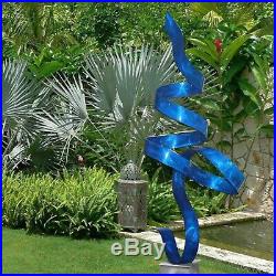 Blue Metal Garden Sculpture Modern Yard Statue BEAUTIFUL blue modern art