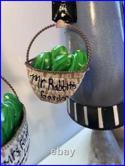 Bobbing Garden Rabbits Large Tall Metal hand painted Yard decor Farm house