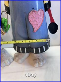 Bobbing Garden Rabbits Large Tall Metal hand painted Yard decor Farm house